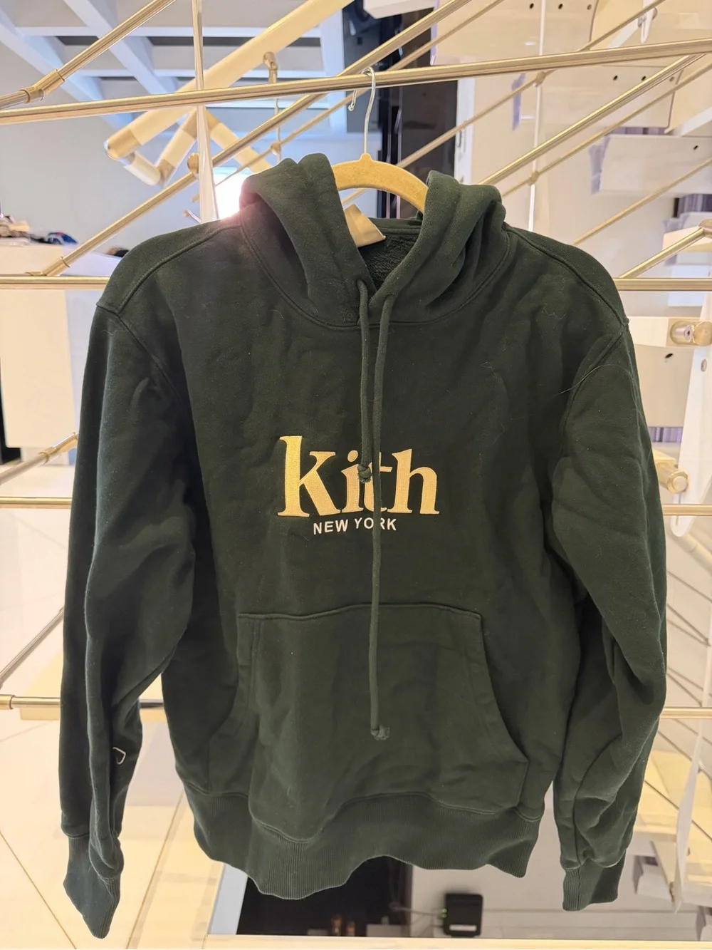 Kith New York Dark Green Logo Pullover Hoodie - Picture 2 of 7